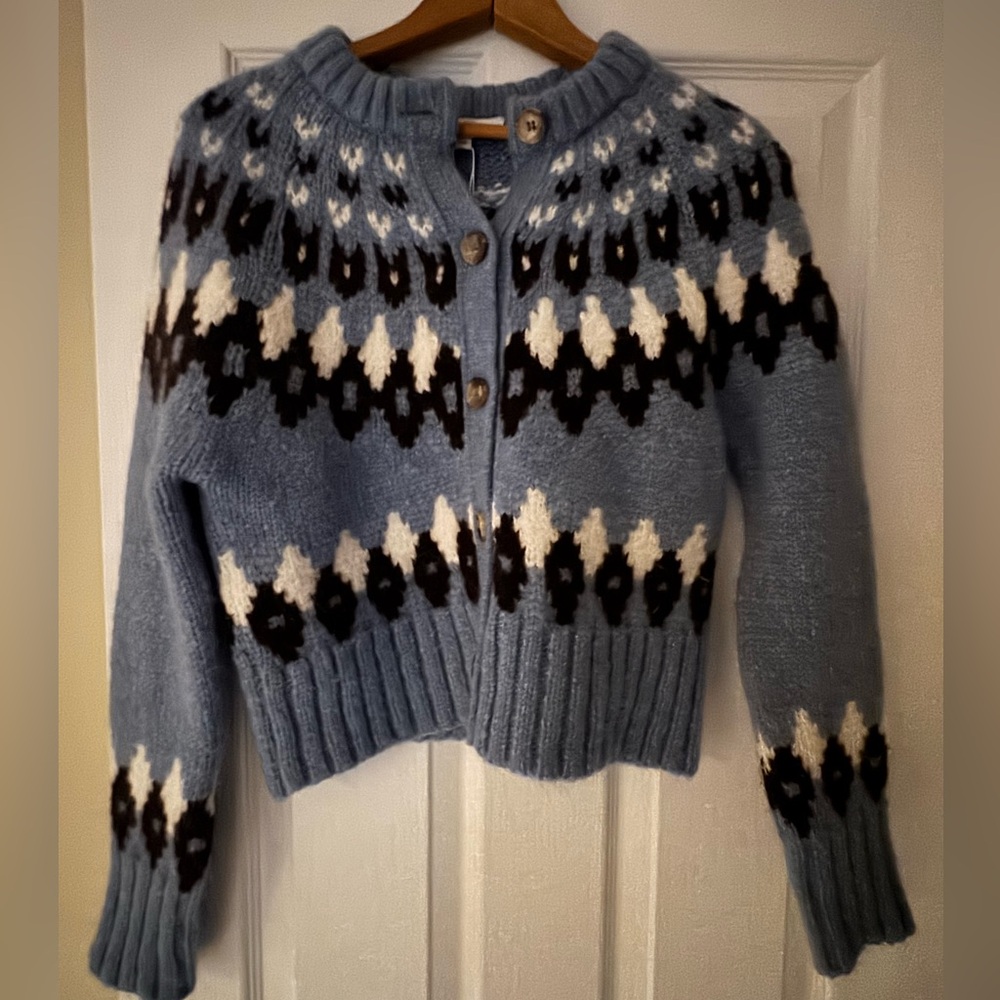 Veronica Beard Christina Fairisle Button Cardigan